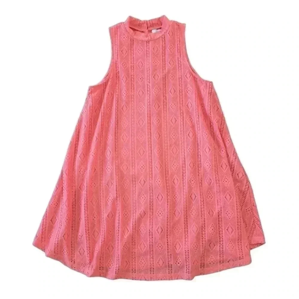 She+Sky Women's Dress, Coral Color, Size Large, Halter Neck, Sleeveless